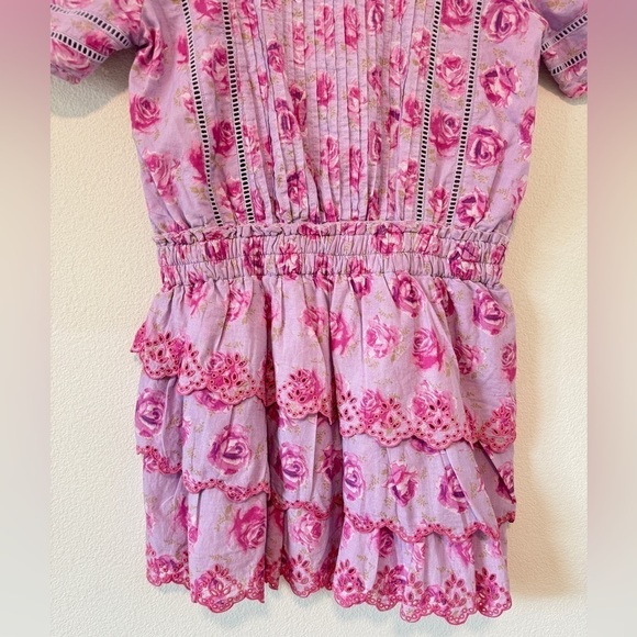 NWT LoveShackFancy Mavis Lilac Fusion Purple Rose Floral Mini Tiered Dress Small - Picture 9 of 16